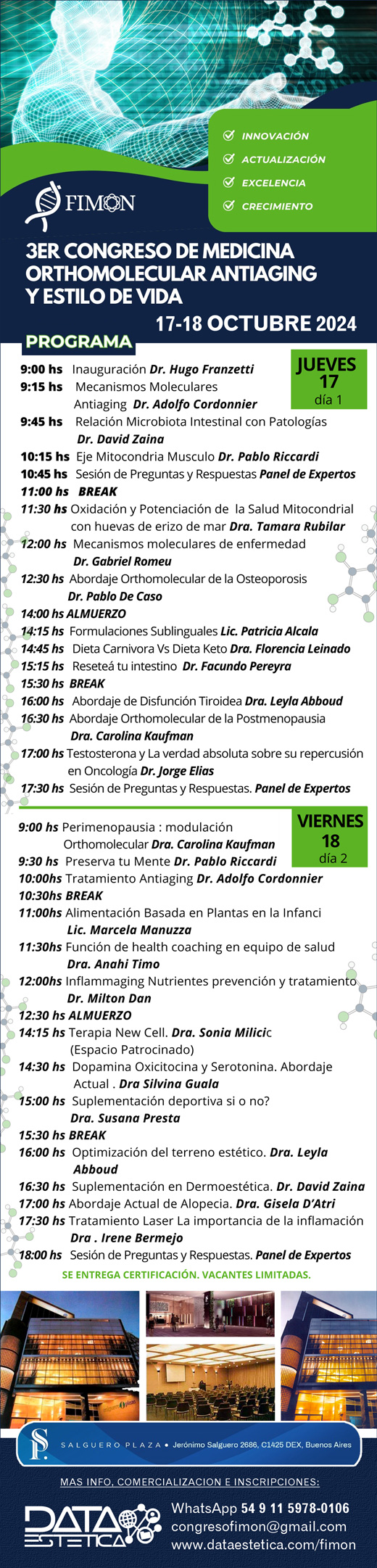 FIMON 3 Congreso de Medicina Orthomolecular, Antiaging y Estilo de Vida